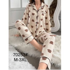 Женская муслиновая пижама с мишками арт. 70253 (размеры M–3XL)