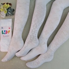 Детские ажурные белые колготки для детей 92-164 Детские ажурные белые колготки для детей 92-164